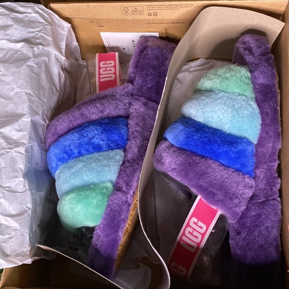 Ugg Pride Fluff Yeah Wedge Slide with Elasticated Strap - Picture 4 of 16